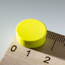 По-дебел цветен магнит кръгъл диам.15x5 жълт