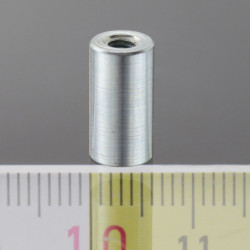 Магнитна леща цилиндрична диам. 6 x височина 11,5 мм с вътрешна резба M3, самозалепваща дължина резба 7 мм