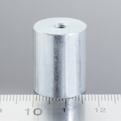Магнитна леща цилиндрична диам. 16 x височина 20 мм с вътрешна резба M4. самозалепваща дължина резба 7 мм